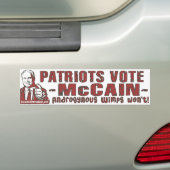 Patriots McCain Bumpersticker (Op auto)