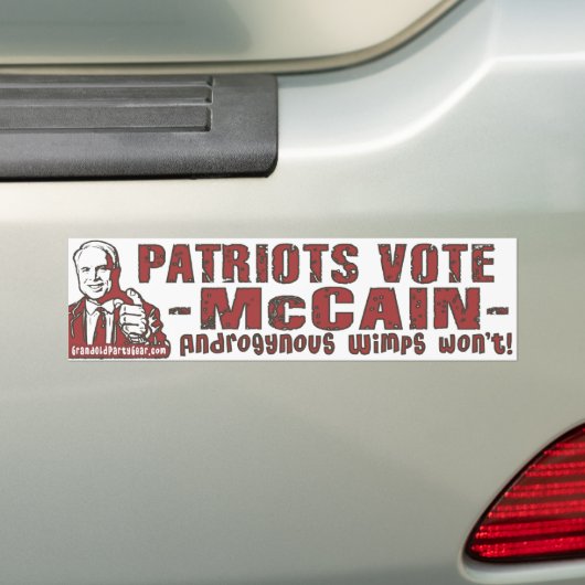 Patriots McCain Bumpersticker (Op auto)