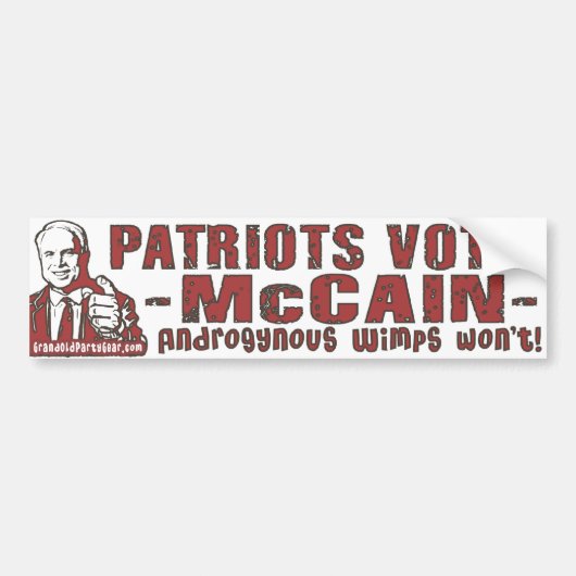 Patriots McCain Bumpersticker (Voorkant)