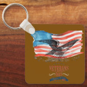 Patriots remembered brown sleutelhanger (Voorkant)