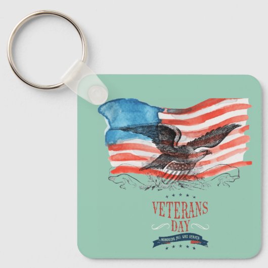 Patriots remembered light teal sleutelhanger (Voorkant)