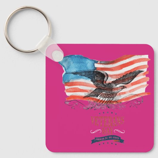 Patriots remembered magenta sleutelhanger (Voorkant)