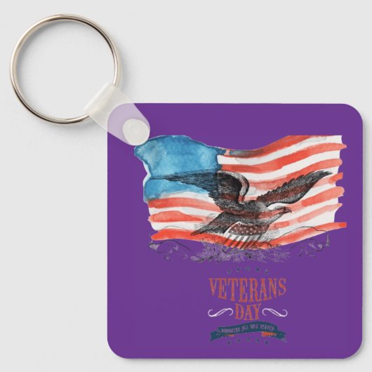 Patriots remembered royal purple sleutelhanger (Voorkant)