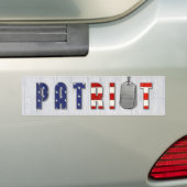 patriotse militaire hondjes op hout bumpersticker (Op auto)