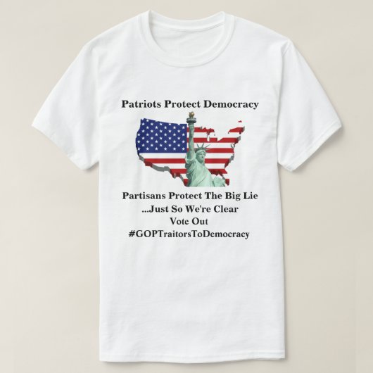 Patriotten beschermen democratie t-shirt (Design voorkant)
