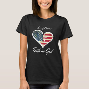 Patriotten Christelijk geloof in God Heart Cross A T-shirt