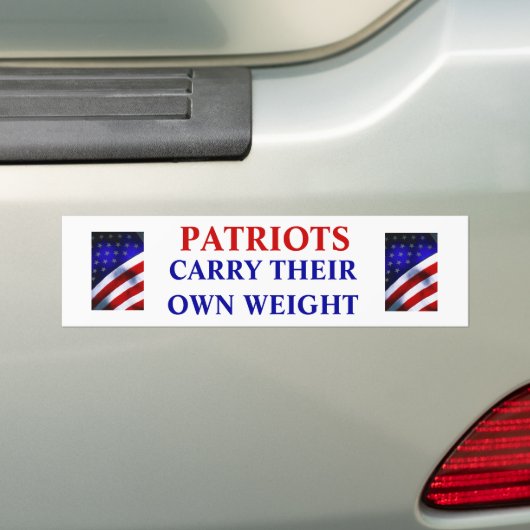Patriotten dragen hun eigen gewicht bumpersticker (Op auto)
