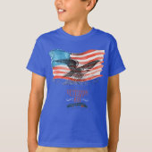 Patriotten herinnerd blauw t-shirt (Voorkant)