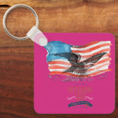 Patriotten herinnerd magenta sleutelhanger (Voorkant)
