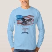 Patriotten herinnerden lichtblauw t-shirt (Voorkant)