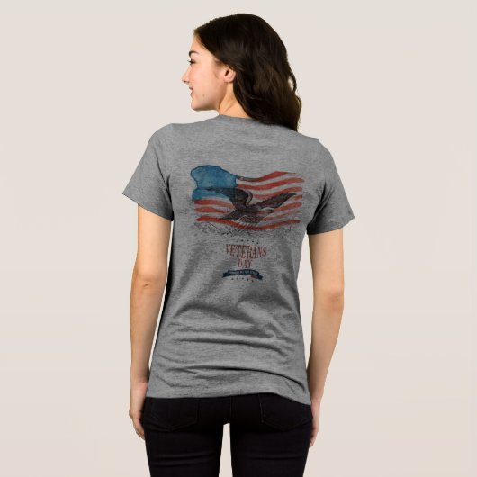 Patriotten herinneren zich grijs Tri-Blend shirt (Achterkant volledig)