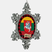 Patriotten Litouwen, buffelpleister, Litouwse vlag Tin Sneeuwvlok Ornament (Links)