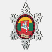 Patriotten Litouwen, buffelpleister, Litouwse vlag Tin Sneeuwvlok Ornament (Rechts)