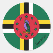 Patriotten onder de vlag van Dominica en Dominica, Ronde Sticker (Voorkant)