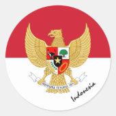 Patriotten onder Indonesische vlag en sport Ronde Sticker (Voorkant)