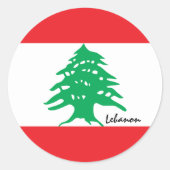 Patriotten onder Libanese vlag, vakantie/sport Ronde Sticker (Voorkant)