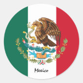 Patriotten onder Mexicaanse vlag, vakantie/sport Ronde Sticker (Voorkant)