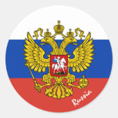 Patriotten onder Russische vlag, vakantie/sport Ronde Sticker (Voorkant)