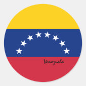Patriotten onder Venezolaanse vlag/sport Ronde Sticker (Voorkant)