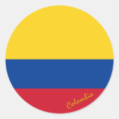 Patriotten van de Colombiaanse vlag en sport Ronde Sticker (Voorkant)