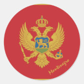 Patriotten van de Montenegrijnse vlag, vakantie/sp Ronde Sticker (Voorkant)