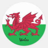 Patriotten van de Wales- en Welsh-vlag, vakantie/s Ronde Sticker (Voorkant)