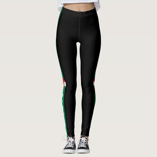 Patriotten van Hongaarse vlag en Hongaarse mode Leggings (Voorkant)