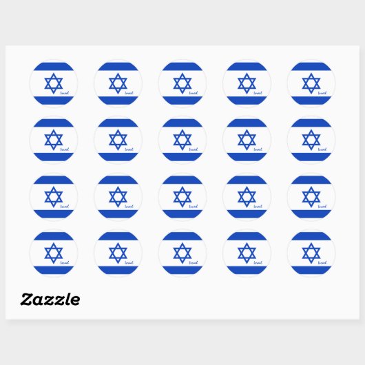 Patriotten van Israëlische en Israëlische vlag, va Ronde Sticker (Vel)
