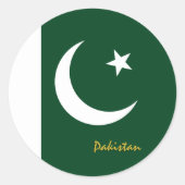 Patriotten van Pakistaanse en Pakistaanse vlag Ronde Sticker (Voorkant)