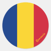 Patriotten van Roemeense en Roemeense vlag, vakant Ronde Sticker (Voorkant)