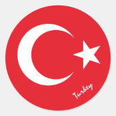 Patriotten van Turkse vlag, vakantie/sport Ronde Sticker (Voorkant)