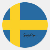 Patriotten van Zweedse vlag, vakantie/sport Ronde Sticker (Voorkant)