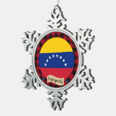 Patriotten Venezuela, buffelpleister, Venezolaanse Tin Sneeuwvlok Ornament (Rechts)