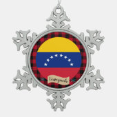 Patriotten Venezuela, buffelpleister, Venezolaanse Tin Sneeuwvlok Ornament (Voorkant)