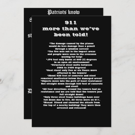 Patriotten weten het (Voorkant / Achterkant)