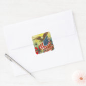Patriotthema Vierkante Sticker (Envelop)