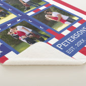 Patriottic 4 Photo Collage American Flag Monogram  Sherpa Deken (3/4)