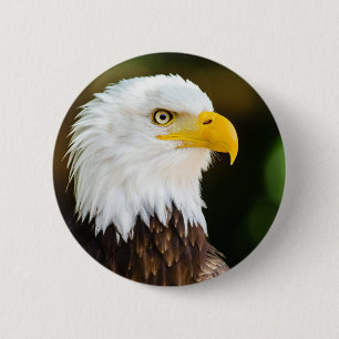 Patriottic Adult American Bald Eagle Ronde Button 5,7 Cm