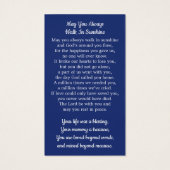 Patriottic America Flag Veteran Funeral Prayer Car Visitekaartje (Achterkant)