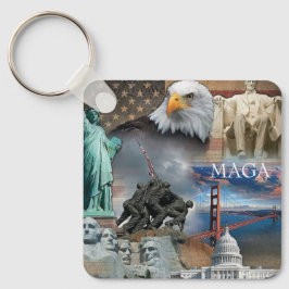 Patriottic America MAGA Liberty Sleutelhanger