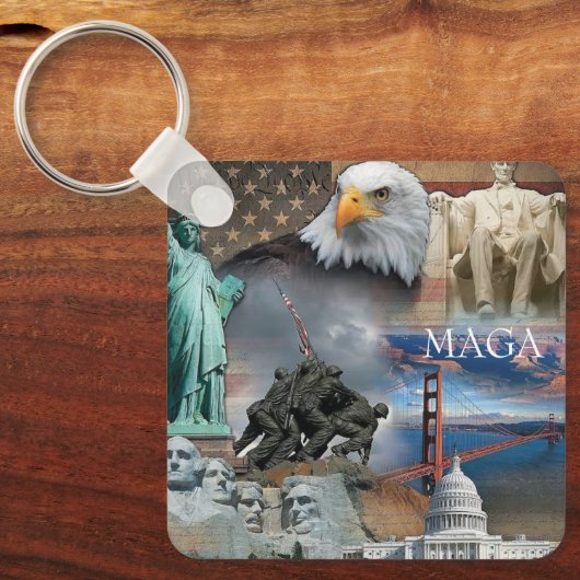Patriottic America MAGA Liberty Sleutelhanger (Voorkant)