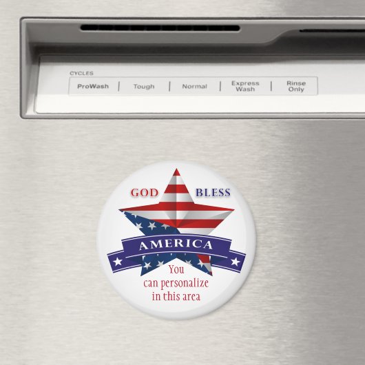 Patriottic America Star Design (v1) aanpassen Magneet (Insitu (Vaatwasser))