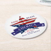 Patriottic America Star V3 Ronde Kartonnen Onderzetter (Gebogen)