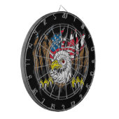 Patriottic American Bald Eagle USA Vlag Dartbord (Voorkant Links)