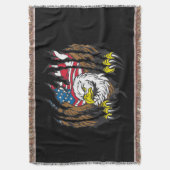 Patriottic American Bald Eagle USA Vlag Deken (Voorkant Verticaal)