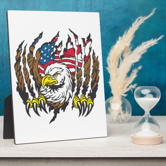 Patriottic American Bald Eagle USA Vlag Fotoplaat (Zijkant)