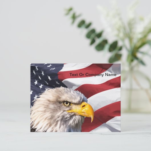 Patriottic American Eagle Post Briefkaart (Staand voorkant)