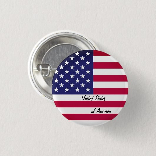 Patriottic American Flag button, VS, Verenigde Sta Ronde Button 3,2 Cm (Voorkant /achterkant)