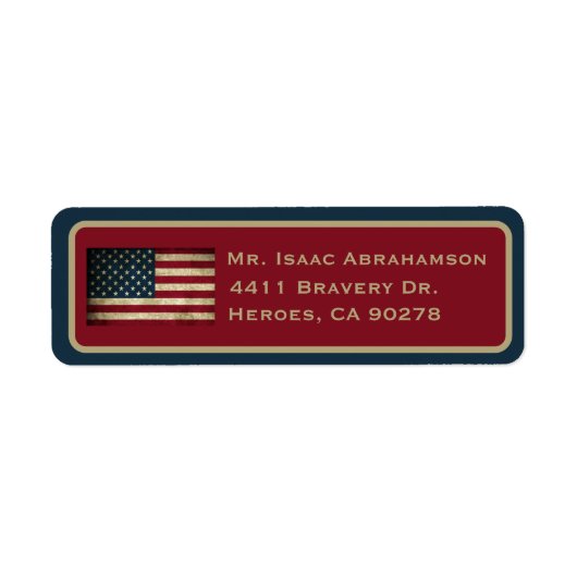 Patriottic American Flag Return Address Label (Voorkant)