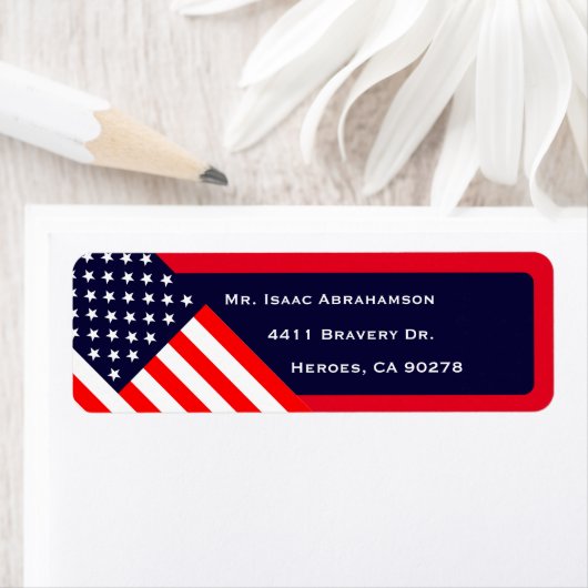 Patriottic American Flag Return Address Label (Insitu)